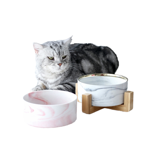 Comederos Elevados de Cerámica para Gatos y Mascotas, de Doble Cerámica, de Buena Calidad, Ecológicos, Aptos para Lavavajillas, Diseño Europeo, Fáciles de Limpiar - Product Image 1