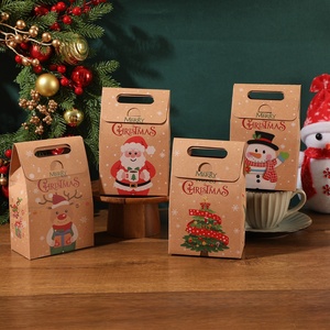 Boîte cadeau - Boîte à bonbons de Noël - Boîte cadeau de Noël créative à thème de dessin animé - Boîte simple en papier kraft - Product Image 1