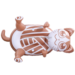 Flotador de piscina inflable con dibujos animados para adultos, juguete de <span class=keywords><strong>playa</strong></span> inflable, Gato marrón - Product Image 6