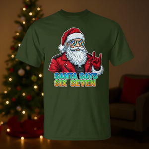 Santa Says Six Seven T-Shirt de Noël au design festif style rock - Product Image 3
