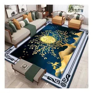 현대 새로운 중국 3D 인쇄 카펫 거실 소파 티 테이블 조명 고급 카펫 홈 침실 전체 침대 카펫