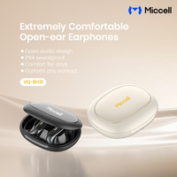 Écouteurs sans fil TWS Miccell nouvelle tendance, design ouvert, avec crochet d'oreille, Bluetooth 6.0 Bluetrum 5656C, étanchéité IPX4, contrôle tactile, 400 mAh