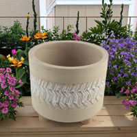 Pot de fleurs moderne vintage et classique en ciment Pot de fleurs minimaliste pour le bureau et le patio du jardin pour le centre commercial à domicile