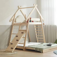 Montessori-Inspiriertes Kinder-Spielhaus Holz-Klettergerüst für Spielplätze