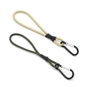Stretch Rope Hiking Hook <b>Elastic</b> <b>Cord</b> With Carabiner For Tent Tarp Camping Outdoor Use Army Green Khaki - Product Image 5