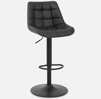 Tabouret de bar pivotant moderne réglable en similicuir avec dossier, idéal pour îlot de cuisine et comptoir domestique