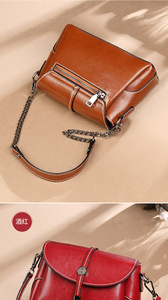 Genuine Soft Leather Women's Diagonal Cross Bag Solid Color Portable Shoulder Bag Fashionable and Simple Small <b>Square</b> Bag - Product Image 4