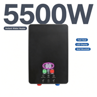 Chauffe-eau électrique instantané en acier inoxydable avec élément chauffant, commandes tactiles, écran LED, IPX4, en plastique, pour voiture, extérieur, garage