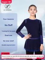 LA CICOGNA Jupe en tulle double couche personnalisée pour enfants, robe d'entraînement de patinage artistique et de ballet pour les compétitions