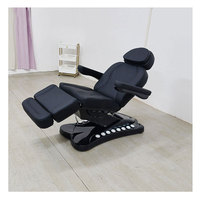 Fauteuil d'examen médical, de tatouage, de spa, de massage, de beauté cosmétique, noir, électrique, 3/4 moteurs, inclinable, esthétique, économique