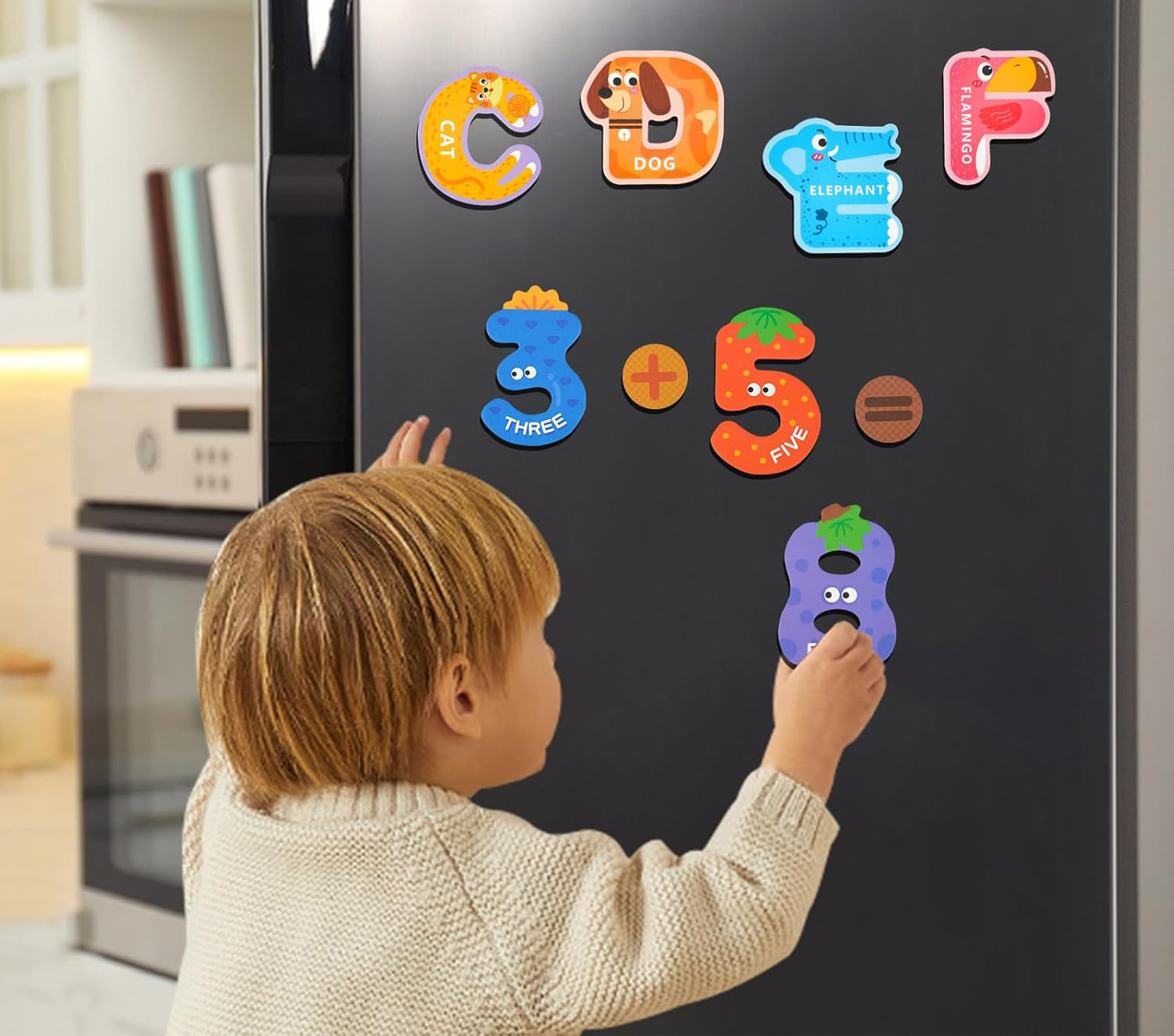 Magnetic Letters Numbers Fridge Magnets For Toddlers Animal ABC Cardboard Magnets For Refrigerator Baby Educational Toys