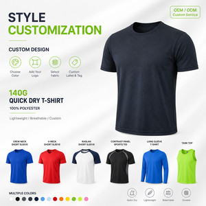 Custom Logo T-<b>shirt</b> 100% Polyester Quick Dry 140g Lightweight Sports Gym Tee Private Label Corporate Team Uniform Wholesale OEM - Product Image 4