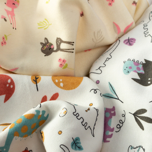 Tùy Chỉnh In Mô Hình 200gsm 180Cm Chiều Rộng 40S Gots Chứng Nhận Hữu Cơ 100% Cotton Dệt Kim Interlock Vải Cho Bé Trẻ Em Quần Áo - Product Image 2