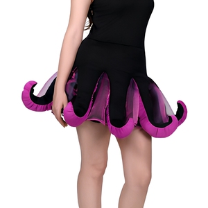 <span class=keywords><strong>Costume</strong></span> de pieuvre pour femme <span class=keywords><strong>adulte</strong></span>, robe en peluche avec tentacules violets, corsage noir en tulle, déguisement de sorcière des mers pour Halloween - Product Image 2