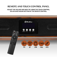Barre de son TV 120W avec caisson de basses 2.1, système de son surround sans fil pour cinéma maison avec communication USB, Aux/Optique/Coaxial/RCA