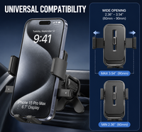 Support de téléphone pour grille d'aération de voiture avec poignée et déverrouillage à une touche, en plastique ABS, utilisation facile à une main
