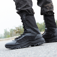 Bottes tactiques noires mi-mollet pour homme et femme, jungle