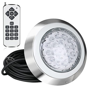 Luz LED empotrada para piscina de 6 pulgadas, 12W, de acero inoxidable, iluminación subacuática con control remoto y aplicación para piscinas - Product Image 2