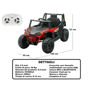 Voiture électrique télécommandée Hong Adventure Ride on Car 100cm pour enfants de 3 à 8 ans avec lumières, musique et double moteur 25W - Product Image 3