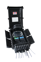 Kotak Splitter 16 24 Core Tahan Air IP65, Kotak Nap, Kotak Distribusi Serat Optik Hitam PLC Splitter
