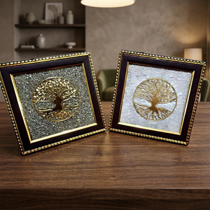 Artesanía India Hecha a Mano: Marco de Árbol de la Vida con Pirita y Selenita para Decoración del Hogar, Regalo, Venta al por Mayor - Product Image 3