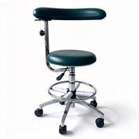 Tabouret Ergonomique Moderne pour Dentiste en Cuir PU avec Dossier et Repose-Pieds Réglables Indépendamment pour Clinique Dentaire, Salon de Beauté, Laboratoire