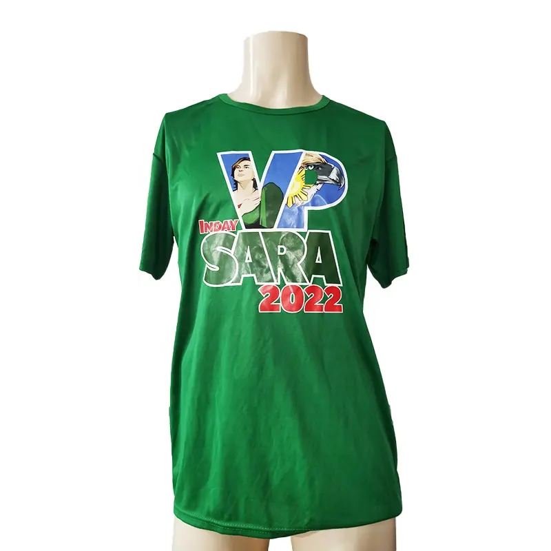 Customized Logo Wholesale Political Campaign T Shirt Election Unisex Green Oversized Polyester Promotional T Shirt