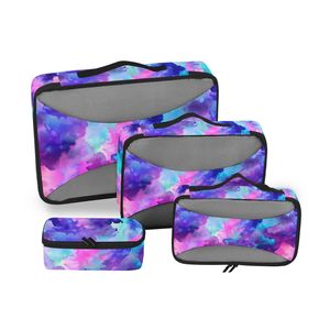 Ensemble de 6 cubes de rangement de voyage colorés pour valise, organisateurs de bagages avec fermeture éclair - Product Image 4