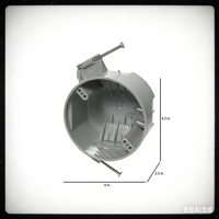 W520A Boîtier de plafond 1 poste 20,0 Cu en PVC bleu, neuf, en vrac, pour ventilateur mural, boîte de sortie électrique ronde en PVC avec clous intégrés