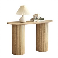 Table console moderne de luxe avec panneau en MDF rigide pour salon, couloir, taille et couleur personnalisables, finition bois naturel