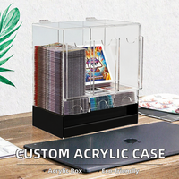 Distributeur de cartes TCG en acrylique transparent noir personnalisé à 3 canaux avec couvercle supérieur ouvrant pour jeux de table, écologique