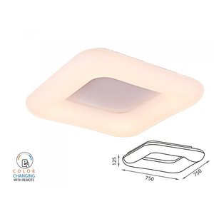 Plafoniera LED Moderna 80W Quadrata 750X750mm Dimmerabile con Telecomando Base in Plastica 3-in-1 6000K CCT IP44 Alimentazione AC SKU-3973 - Product Image 3