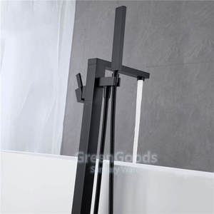 Robinet de baignoire Simple avec douche, nouveauté, porte-clés en Nickel brossé noir, amovible sur pied, Simple - Product Image 4