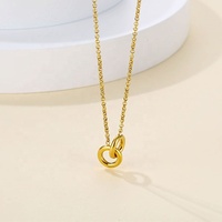 Collier double cercle géométrique entrelacé en acier inoxydable plaqué or 18 carats PVD pour femme, vente en gros MICCI