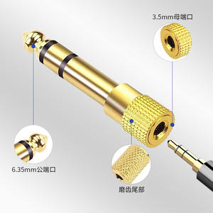 Gold Plated <b>6.35mm</b> <b>To</b> <b>3.5mm</b> Audio <b>Adapter</b> Plug Female For Microphones Headphones Speakers - Product Image 3