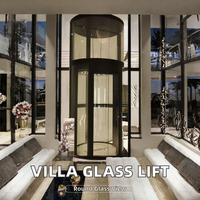 Ascenseur panoramique moderne sans engrenages pour villa à plusieurs étages, en verre rond, OEM ODM personnalisé