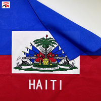 Foulard de haute qualité 100% coton 55*55 cm, logo personnalisé Haïti, couleurs du drapeau haïtien, impression numérique, produits de la série drapeaux haïtiens