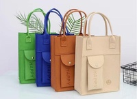 Sac fourre-tout en feutre A4 avec motif lettres, poignée ouverte, pliable, pour l'étude, le quotidien et l'extérieur