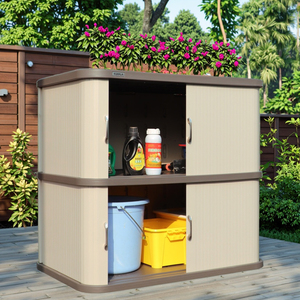 Armoire de rangement extérieure Toppla, nouvelle conception, étanche, écologique, en plastique HDPE, avec serrure électronique, 3 compartiments, garantie 5 ans - Product Image 4