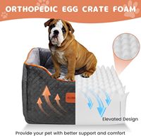 Siège de voiture surélevé pour chien avec rangement, housse amovible et lavable, ceinture de sécurité, rangement, siège portable pour animaux de compagnie pour petits et moyens chiens