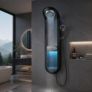 Set Doccia Termostatico Intelligente con Getto a Pioggia, <span class=keywords><strong>Miscelatore</strong></span> Monocomando a Barra Scorrevole Montato a Parete per Hotel e Bagni - Product Image 1