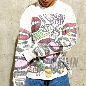 Clothing Manufacturers Custom Thermal Print Oversized Long Sleeve T-<b>shirt</b> for Men Pattern Print <b>Waffle</b> Knit Long Sleeve - Product Image 2