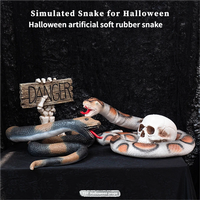 Modèle d'animal simulé en caoutchouc souple, grand serpent python sauvage, jouet de farce pour Halloween