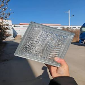 Brique de verre massif transparente en gros pour usine, 190x190x80mm, bloc d'isolation acoustique pour la construction de cloisons intérieures - Product Image 2