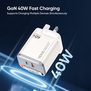 Vivie อะแดปเตอร์สำหรับเดินทาง40W สายอัจฉริยะแบบยืดหดได้ชิปสามารถชาร์จโทรศัพท์มือถือได้เทคโนโลยีชาร์จแบบ UK - Product Image 5