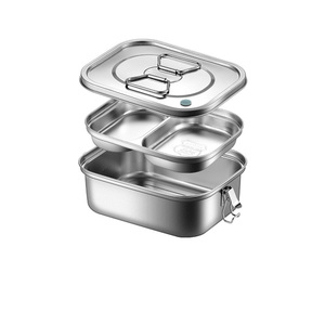 Metal Bento Thermal Boxes Collapsible Insulated Thermos Stainless Steel Lunch Box