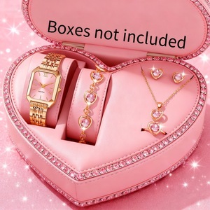 Ensemble de bijoux pour femmes, <span class=keywords><strong>montre</strong></span> à cadran carré, bracelet en forme de cœur, collier, bague, boucles d'oreilles, coffret cadeau, <span class=keywords><strong>montre</strong></span> pour femmes - Product Image 2
