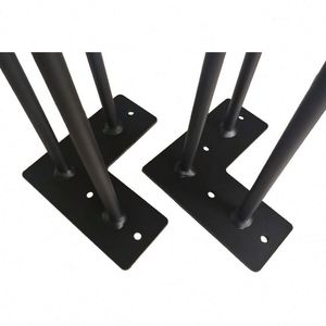 Pieds de table en acier de 16 pouces, 3 tiges, pour table de café, de salle à manger, de restaurant, d'hôtel, de salon extérieur, ou banc - Product Image 3