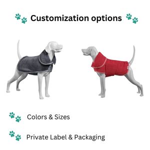 Ready to Ship Double Layer Grey Microfiber <b>Dog</b> <b>Bathrobe</b> Made in Turkey Fast-Drying & Super Soft for Pets - Product Image 6