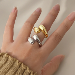 Glossy twisted Copper <b>ring</b> for unisex party wear hip hop men women jewelry - Product Image 3